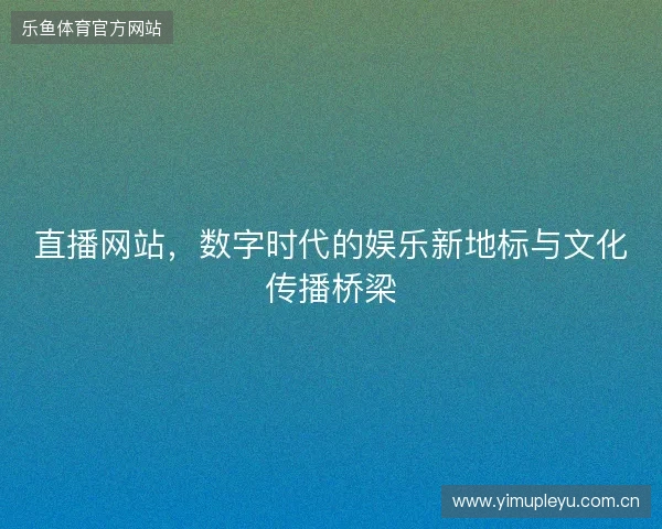 直播网站，数字时代的娱乐新地标与文化传播桥梁
